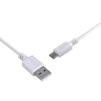 Cabo USB A 2.0 Para USB-C, Para Smartphone, 50cm, Branco - PUACB-05
