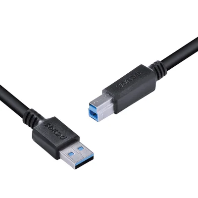 Cabo USB A 3.0 Para USB B 3.0 PCYES 28awg, Para Impressora E HD Externo, Puro Cobre, 2M - Puabm3-2