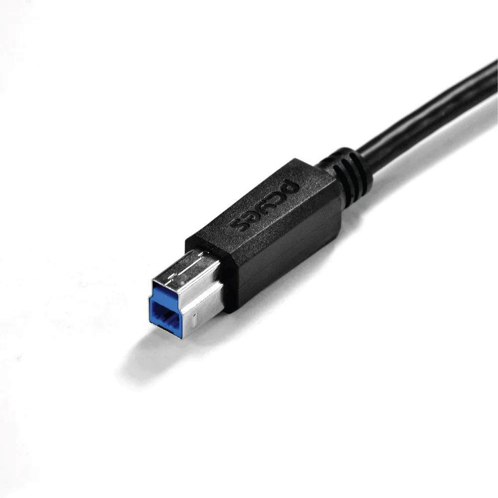 Imagem 3 de 5 do produto Cabo USB A 3.0 Para USB B 3.0 PCYES 28awg, Para Impressora E HD Externo, Puro Cobre, 2M - Puabm3-2