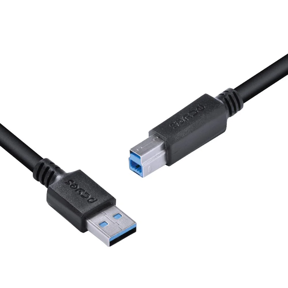 Imagem 5 de 5 do produto Cabo USB A 3.0 Para USB B 3.0 PCYES 28awg, Para Impressora E HD Externo, Puro Cobre, 2M - Puabm3-2