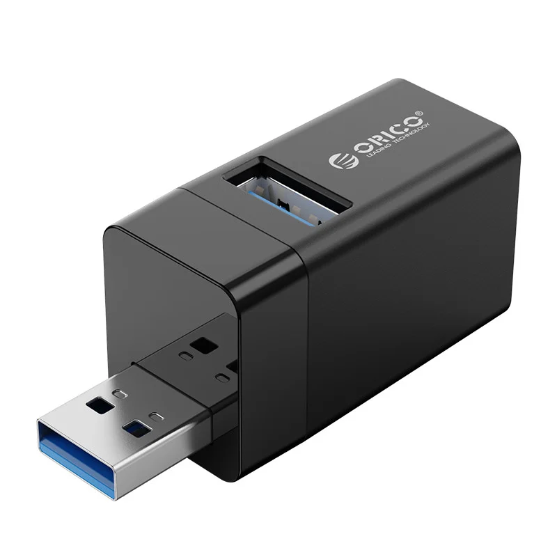 Imagem 2 de 4 do produto Mini Hub Usb3.0/2.0 3 Em 1 - Mini-u32 - Orico - Preto