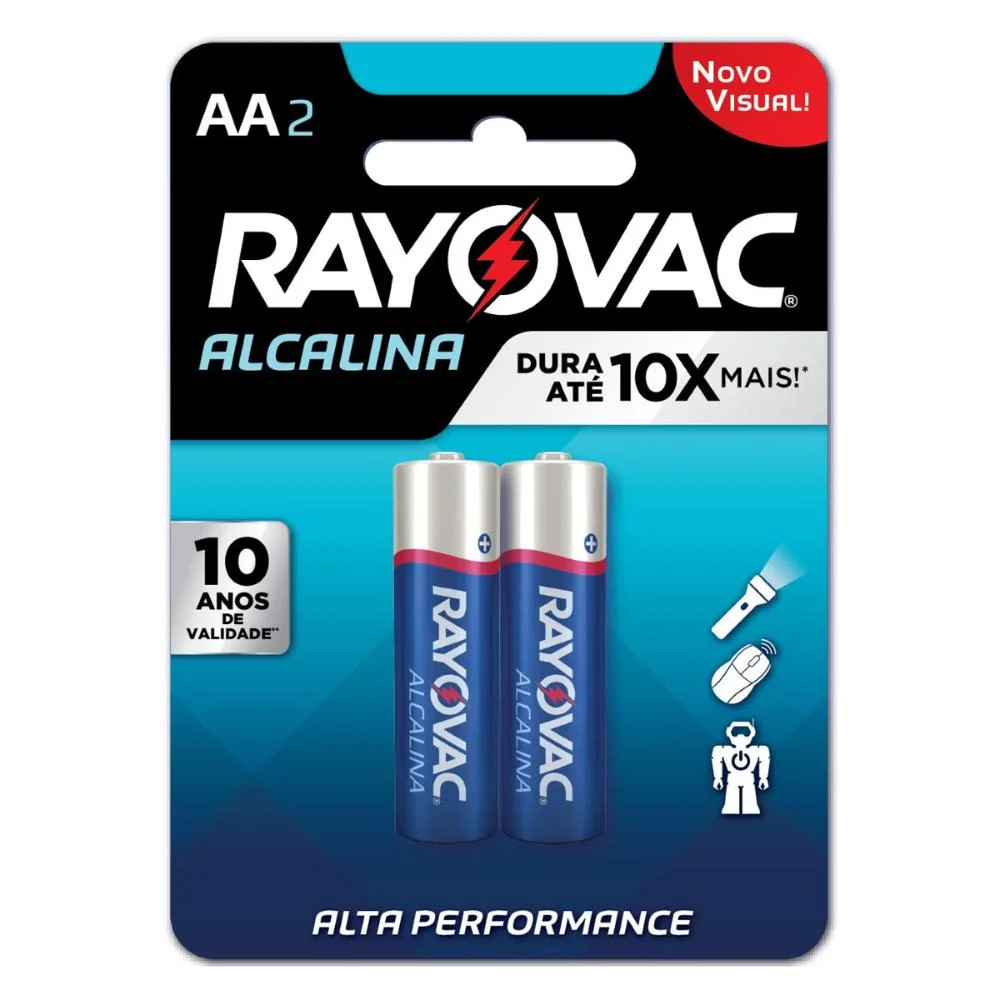 Imagem 3 de 5 do produto Pilha Rayovac Lr6 Alcalina Aa Pequena 1.5v 2 Unidades