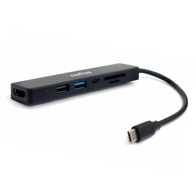 HUB Feasso USB-C, Para HDMI 4K, Adaptador USB 2.0 E 3.0, Cartão Micro SD E SD, Para Samsung, Dex, PC, Notebook - F-TPC7
