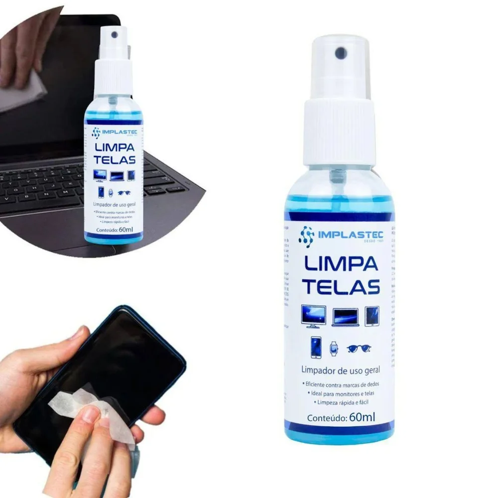 Imagem 4 de 5 do produto Spray De Limpeza Implastec Clean, Limpa Telas, 60ml