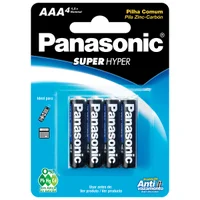 Pilha Palito Comum AAA, Com 4 Unidades Panasonic - R03UAL/4B400