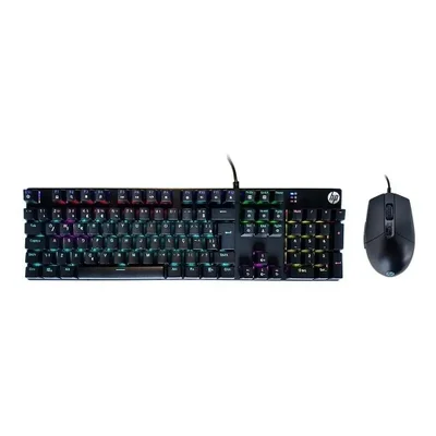 Teclado E Mouse Game Hp C/ Fio Usb Membrana C/ Led Rgb Gm300