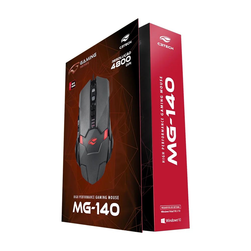 Imagem 2 de 5 do produto Mouse Game USB, Preto, C3tech - Mg-140cb
