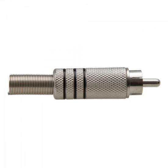 Imagem 2 de 4 do produto Plug Rca Niquelado C/mola 3fx 5,8mm Generico (7898566201565)