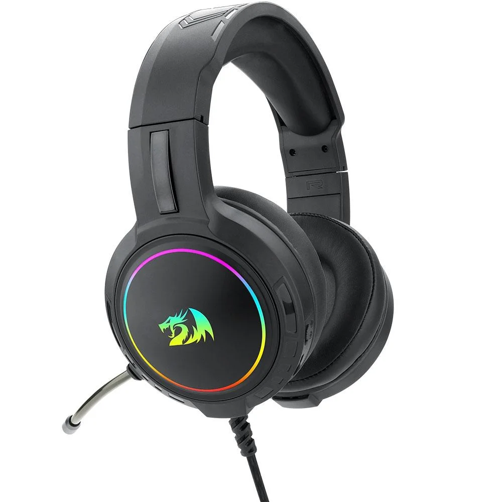 Imagem 2 de 5 do produto Headset Gamer Redragon H270-rgb Mento, Preto, Drivers 50mm, Controle De Volume RGB, USB + P2, Banhado Com Microfone