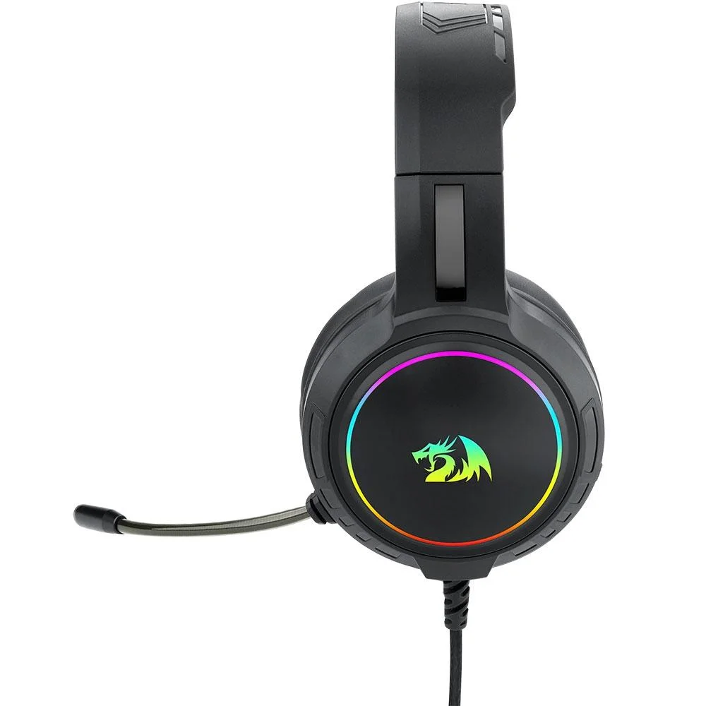 Imagem 4 de 5 do produto Headset Gamer Redragon H270-rgb Mento, Preto, Drivers 50mm, Controle De Volume RGB, USB + P2, Banhado Com Microfone