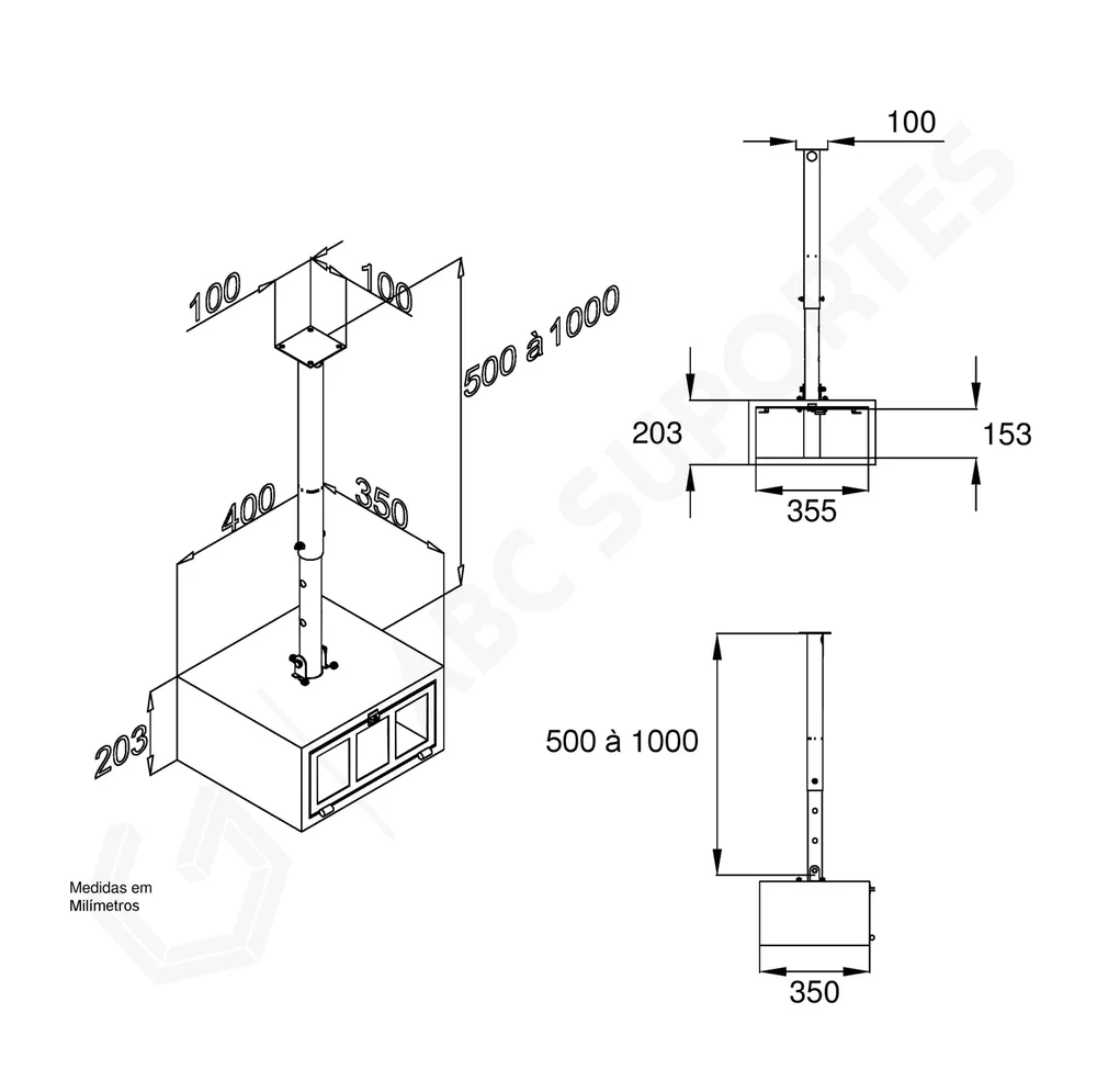Suporte De Teto Multivisao Sky31 Para Tv Lcd E Led 19 A 40Polegadas Suporte De Teto Multivisao Sky31 Para Tv Lcd E Led 19 A 40Polegadas