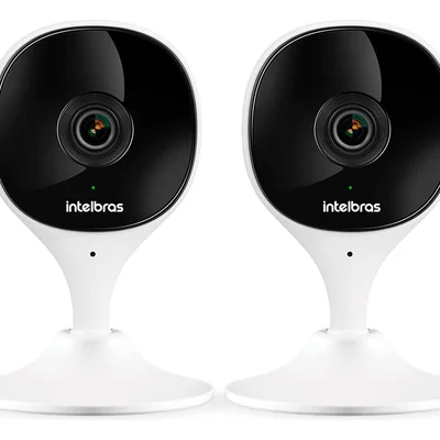 Kit 2 Câmeras Wi-fi Com Aúdio E Inteligência Artificial Imx Intelbras Visão Superwide Branca