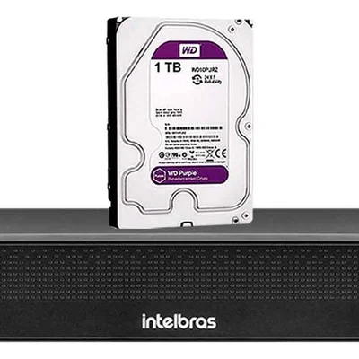 Dvr Gravador De Vídeo Intelbras Mhdx 3116-c 16 Canais Full Hd 1080p Com Compressão H.265+ E Inteligência Artificial + Hd 1TB Purple