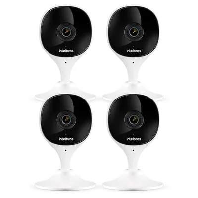 Kit 4 Câmeras Wi-fi Com Aúdio E Inteligência Artificial Imx Intelbras Visão Superwide Branca