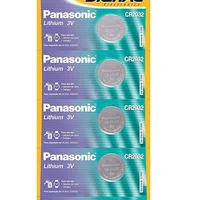 Cartela 5 Baterias Panasonic Cr2032, Moeda Botão, Placa Mãe 3v, Longa Duração