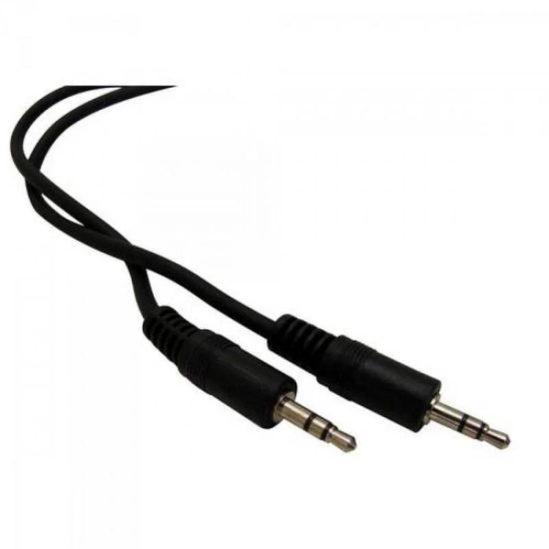 Imagem 3 de 3 do produto Cabo P2 Estéreo + P2 Estéreo Niquelado, 1.8Mt, Preto, Genérico