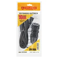 Extensao Cabo Pl 2x0.75, 10 Metros, Preta - 104