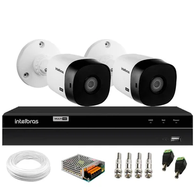 Kit 2 Câmeras Segurança Vhl 1220 B, Full Hd 1080p, Dvr Inteligente Intelbras Mhdx 1204, 4 Canais