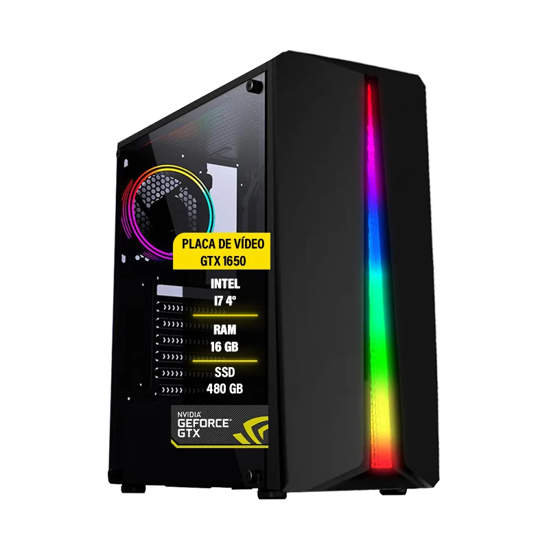 Pc Gamer I7 4 geração Gtx1650 4gb 16gb Ram Ssd 480gb Fonte 750w
