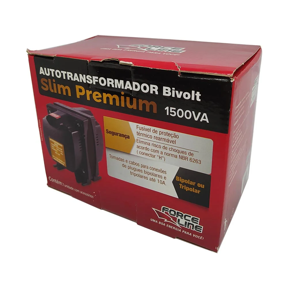 Autotransformador, 1500va, Bivolt, Force Line Slim Premium 0131300006