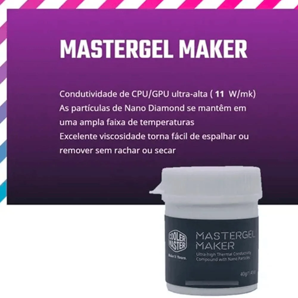 Pasta Térmica Cooler Master Gel Maker 40g - Mgz-ndbg-n40g-r1 Pasta Térmica Cooler Master Gel Maker 40g - Mgz-ndbg-n40g-r1