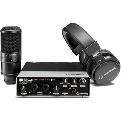Kit Studio De Gravação Steinberg Ur22 Mk Interface, Microfone St-m01, Fone St-h01