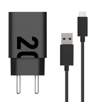 Carregador De Parede Motorola, Turbo Power, 20w, Com Cabo USB-C