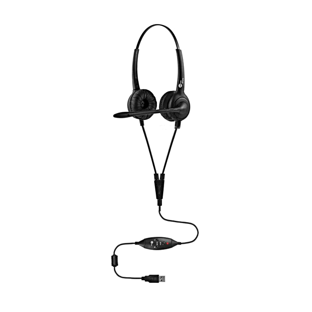 Imagem 2 de 3 do produto Headset Biauricular Controle De Volume No Cabo Top Use Fp 350 Premium Usb