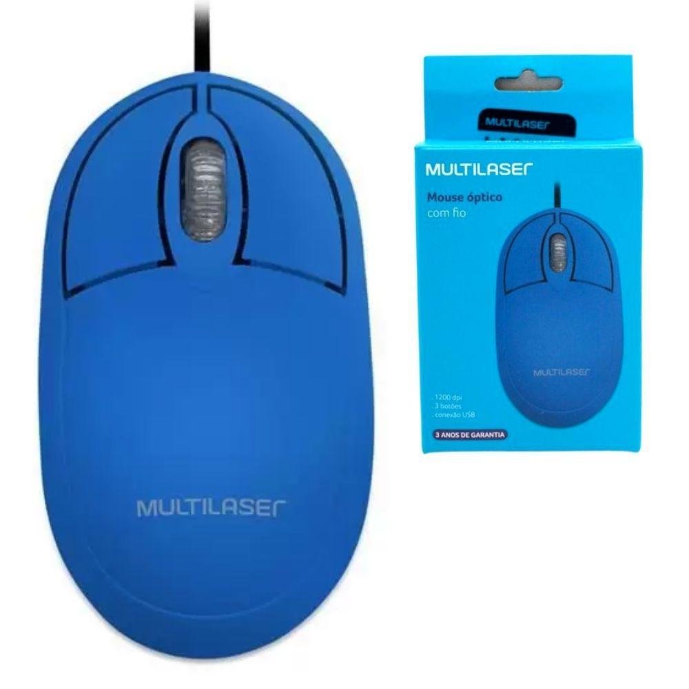 Imagem 2 de 2 do produto Combo 5x Mouse Multi Classic Box, Óptico, Azul Blue - Mo305