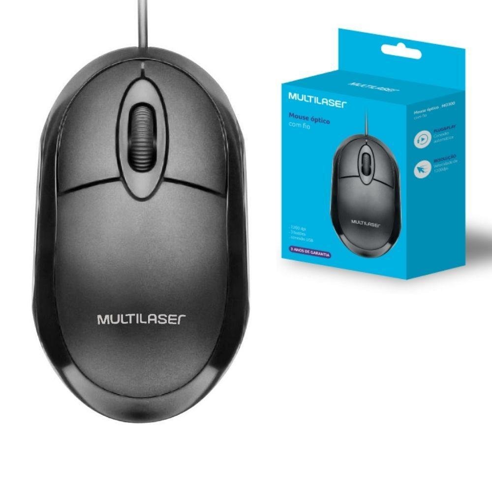 Imagem 5 de 5 do produto Combo 5x Mouse Multi Classic, Óptico, Full Black - Mo300
