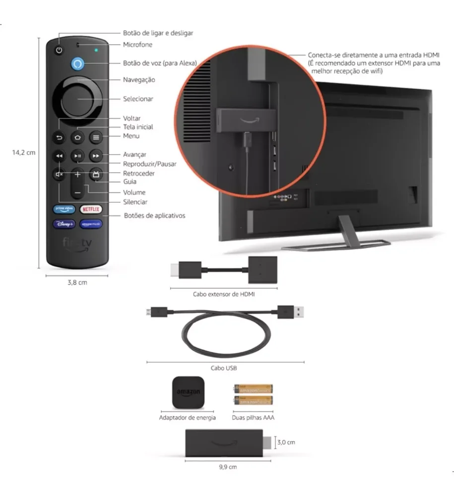 Amazon Fire Tv Stick 4K 3 Geraço KaBuM
