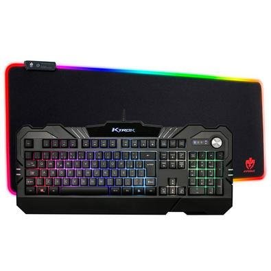 Teclado e Mousepad Ktrok Semi Mecânico, USB, ABNT2, LED RGB, 70x30