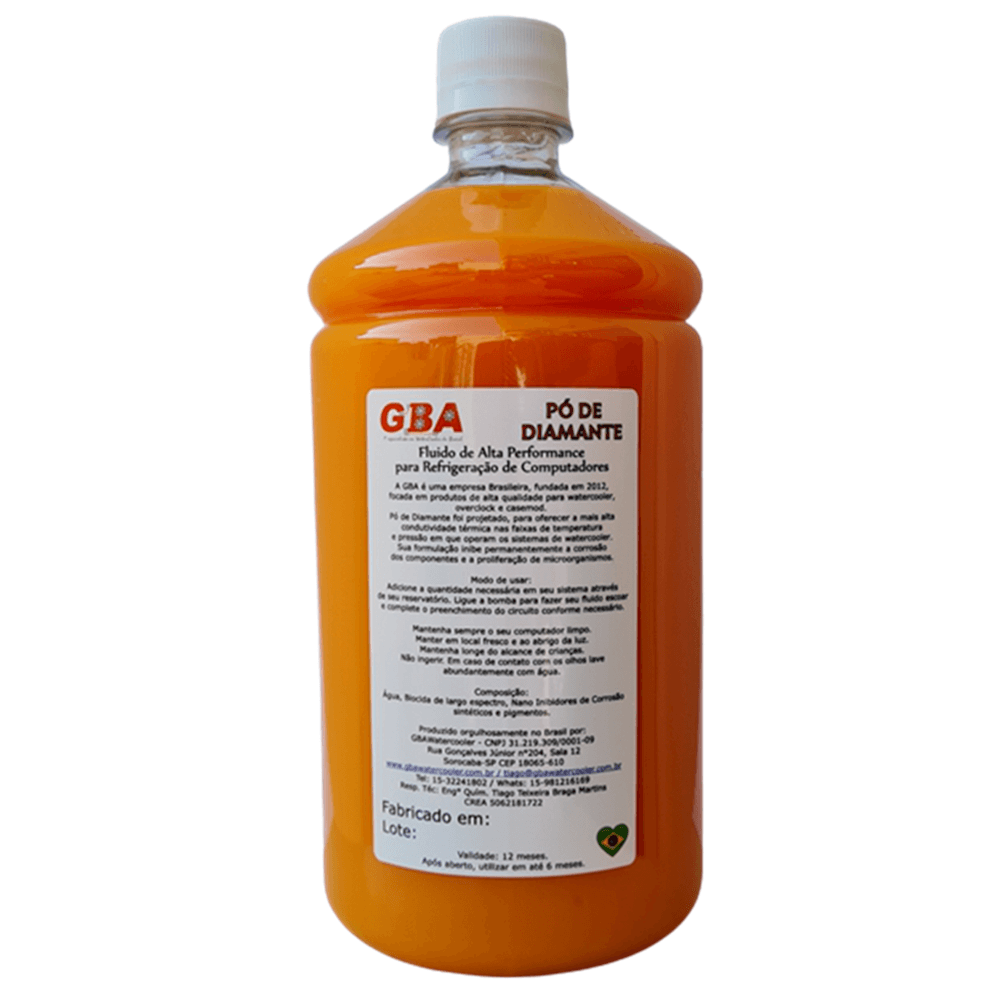 Fluido Gbawatercooler Pó De Diamante - Laranja Opaco - 1l. 5
