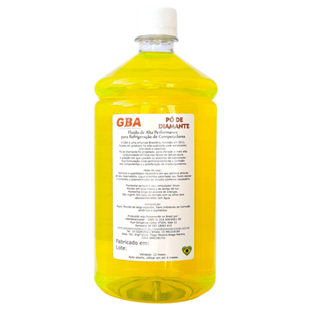 Fluido Gbawatercooler Pó De Diamante - Amarelo Uv - 1l. 5