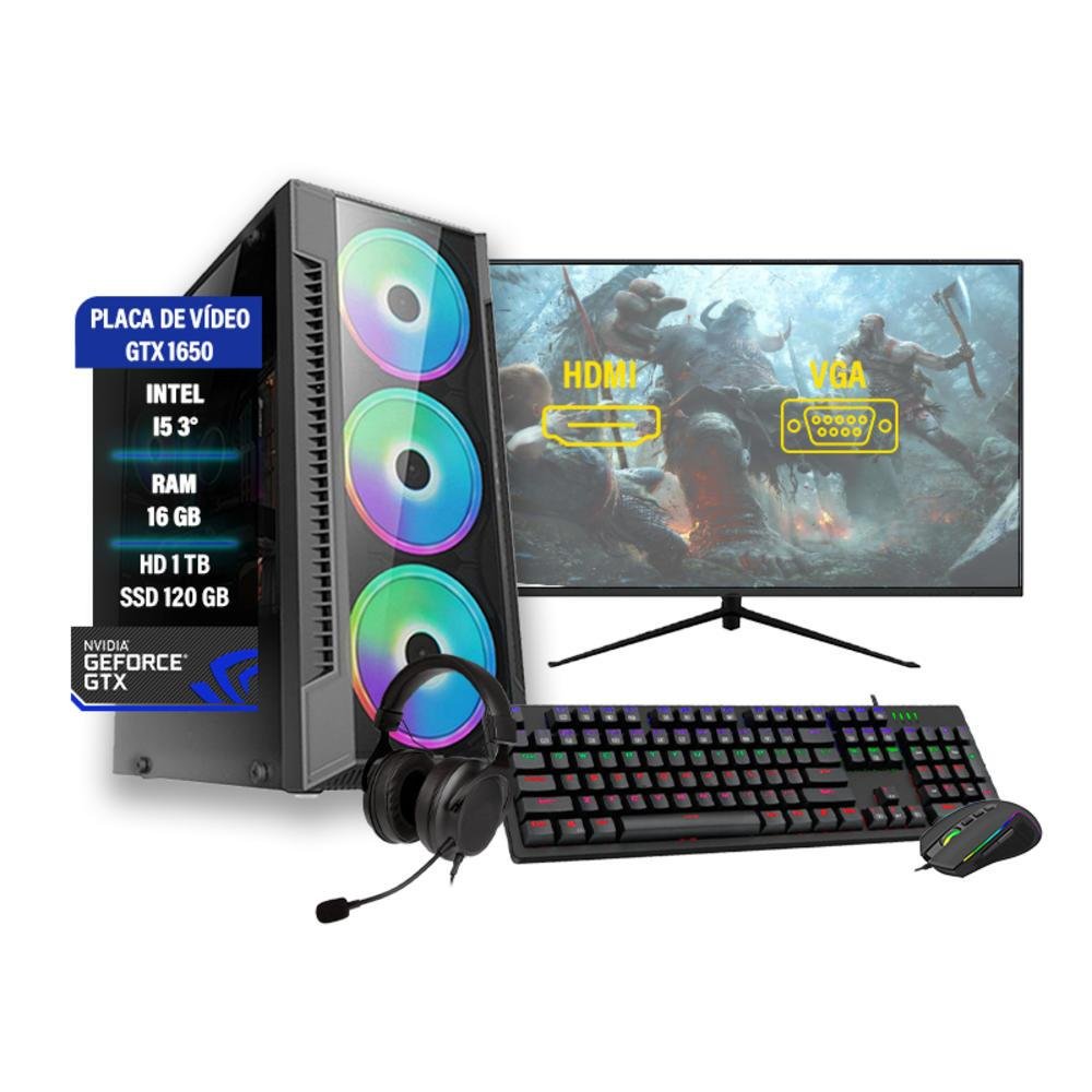 Pc Completo Gamer Com Monitor Lcd! Frete Gratis!