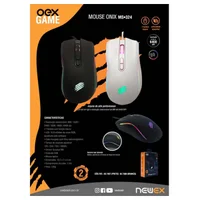 ※mmmoon Mouse Gamer OEX Game MS324 Onix 7 Botões 6400 DPI