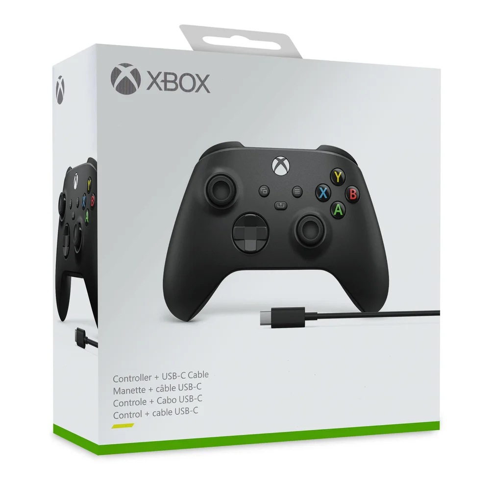 Controle Sem Fio Xbox, C/ Cabo, Carbon Black - view 5