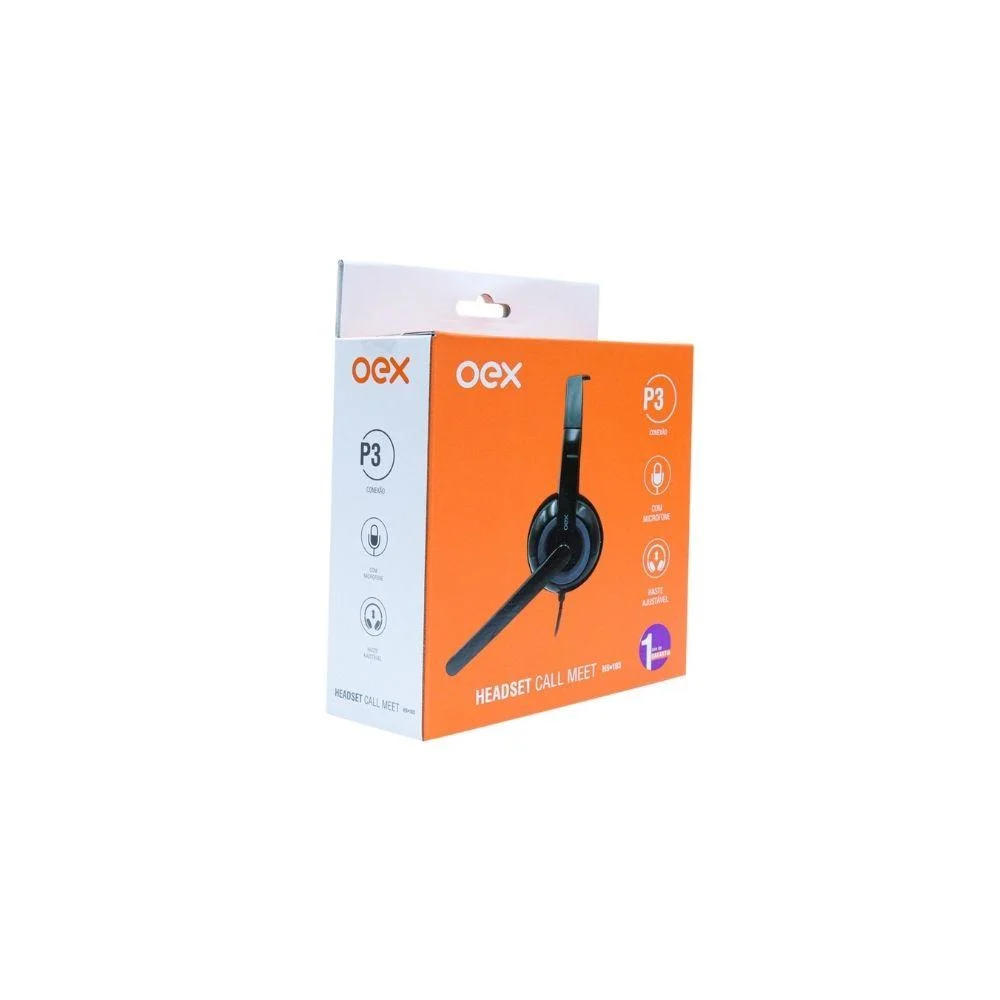 Imagem 4 de 5 do produto Headset Com Microfone Oex Call Meet P3 Original Para Celular Notebook Home Office Reuniões