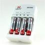 Carregador Com 4 Pilhas Aaa 1000 Mah Recarregáveis Mox Mo Cp52 Desligamento Automático E Led
