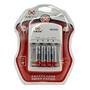 Carregador Com 4 Pilhas Aaa 1000 Mah Recarregáveis Mox Mo Cp52 Desligamento Automático E Led