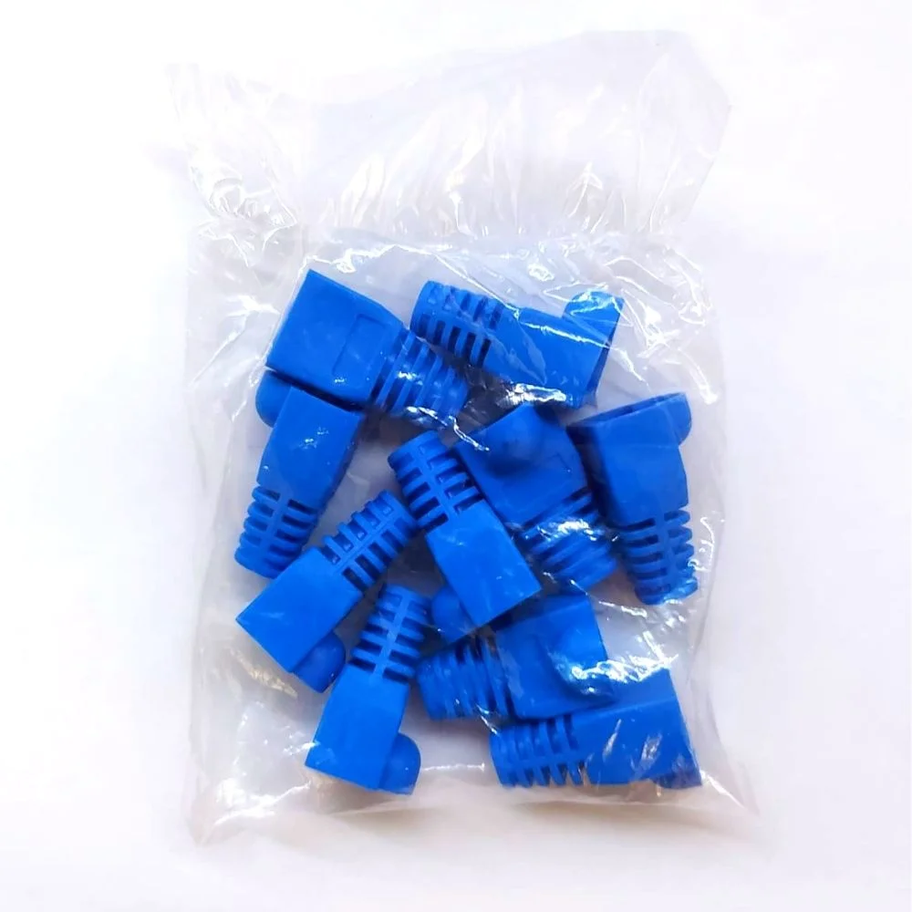 Imagem 3 de 3 do produto Pacote / Kit Com 10 Unid. Capas Para Plug Rj45 Azul