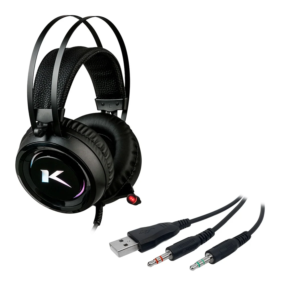 Imagem 5 de 5 do produto Headset Gamer Ktrok Stout, USB, P2 3.5Mm, Rainbow LED - KT-Stout