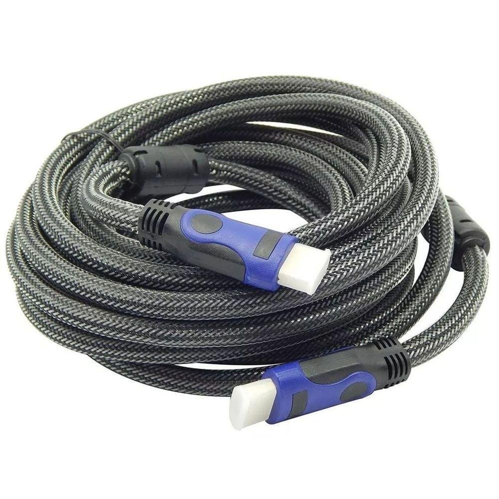 Imagem 2 de 3 do produto Cabo HDMI Exbom, Versão 1.4, Com Malha E Filtro, OD 7.3, Full HD 1080p, Blindado, 15M