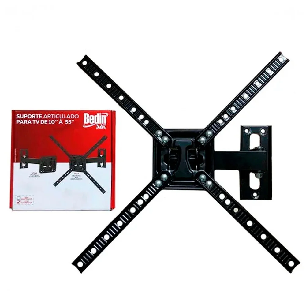 Imagem 3 de 4 do produto Suporte Articulado Para TV 10-42'', Preto, BedinSat - BA31