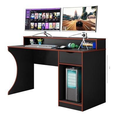 Mesa Para Computador Gamer Safira Preto/vermelho - Ssx Multicoisas