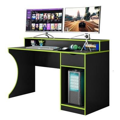 Mesa Para Computador Gamer Safira, Preto/Verde