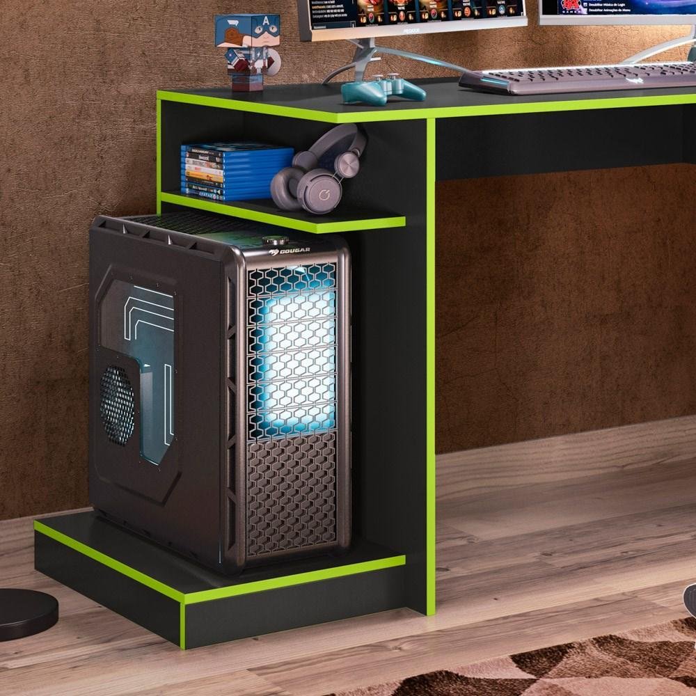 Imagem 2 de 4 do produto Mesa Para Computador Gamer Rubi, Preto/Verde