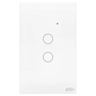 Interruptor Aitek Inteligente 2 Botões 4x1 Wifi 2.4GHz Touch Compatível Com Alexa Google Home E App Aitek Smart - Branco