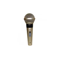 Microfone Profissional SM58, P4, Champanhe, Acompanha Cabo De 5 Metros