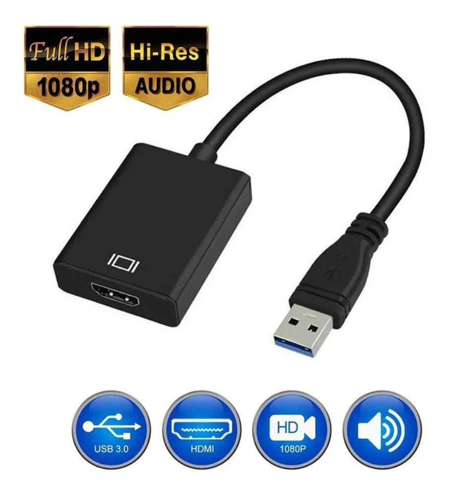 Imagem 3 de 3 do produto Adaptador USB Exbom, Conversor USB 3.0 X HDMI, HD 1080p, Para Pc Notebook Tv